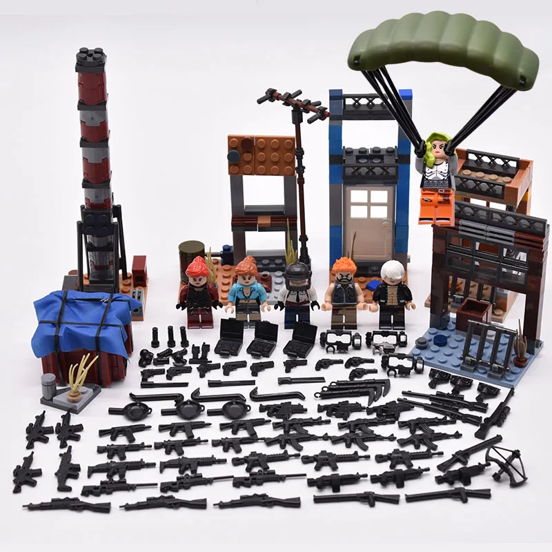 

legoINGly Weapons PUBG military army soldiers SWAT Police building blocks Mini bricks Figures DIY toys for children arma awp ww2