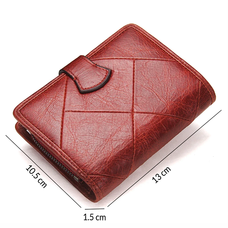 Beste Contact  S 2020 Nieuwe Vintage Vrouwen Portefeuilles Vrouwelijke Echt Lederen Dames Portemonnee Rits En Hasp Ontwerp Met Portemonnees Pocket