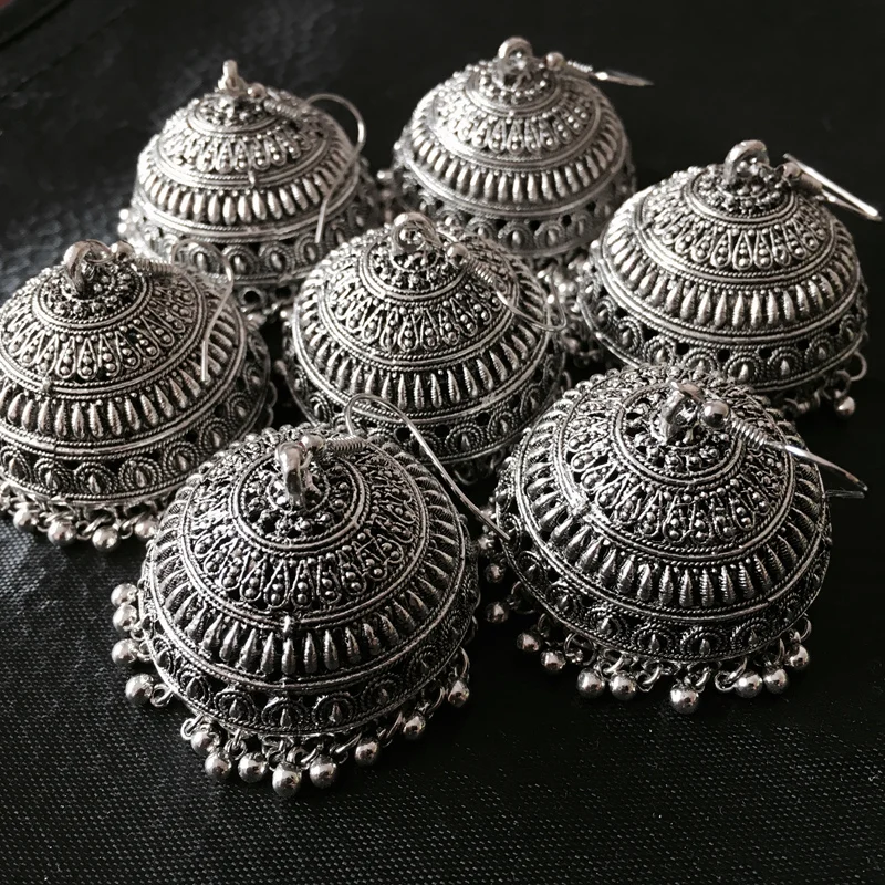 

Exquisite India Birdcage Earrings Retro BOHO Traditional Ancient Silver Earrings Indian Egypt Pakistan Middle East Women Jewelry