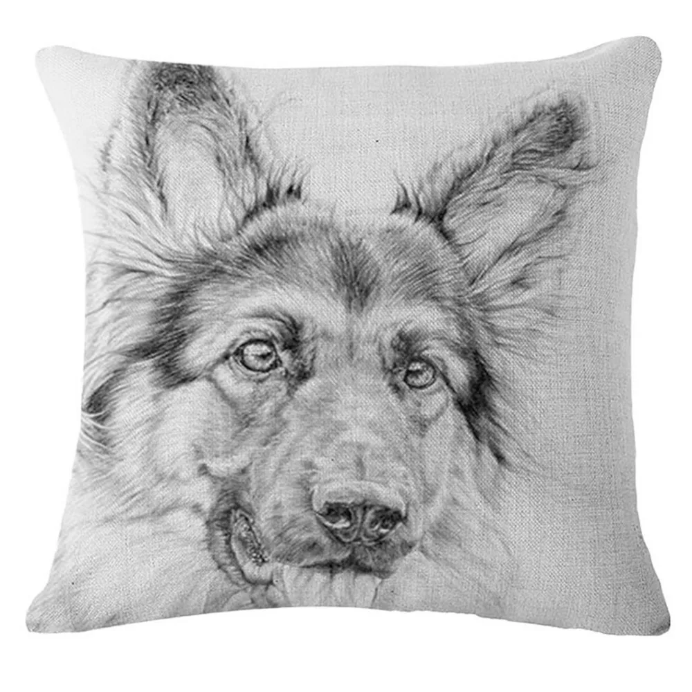 Sketsa Gambar Sarung Bantal Persegi Gaya Anjing Kartun Dicetak Sketsa Gambar Sarung Bantal Persegi Gaya Anjing Kartun Dicetak