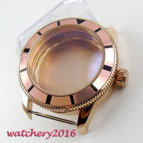 Banhado a Ouro Bliger Liga Rotativa Bisel Assista Case Fit Eta 8215 Movimento 2836 46mm