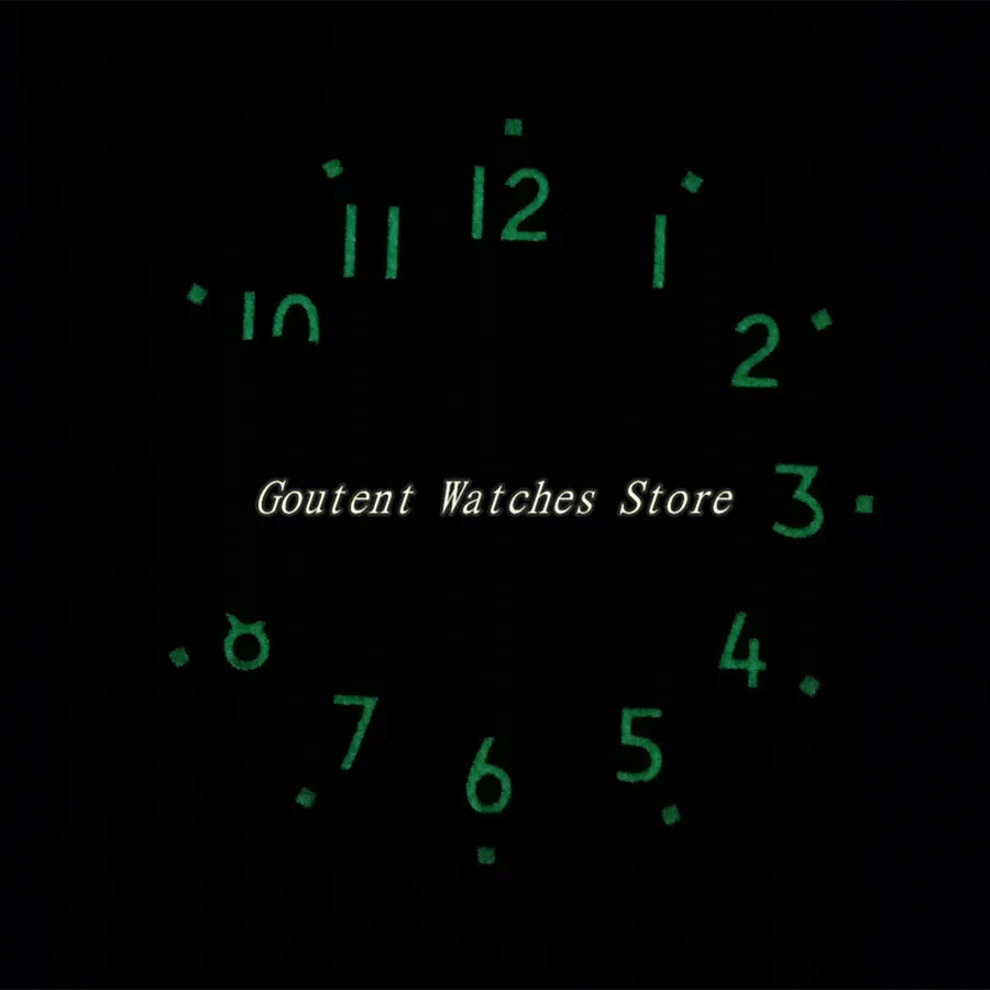 VBPBHFFNMW 34.5mm Watch Dial Face Invoegen Onderdelen met Horloge Handen Compatibel met ETA6497 / ST3600 Beweging horloge groene lichtgevende accessoires wijzigen Kijk wijzerplaat(Green
