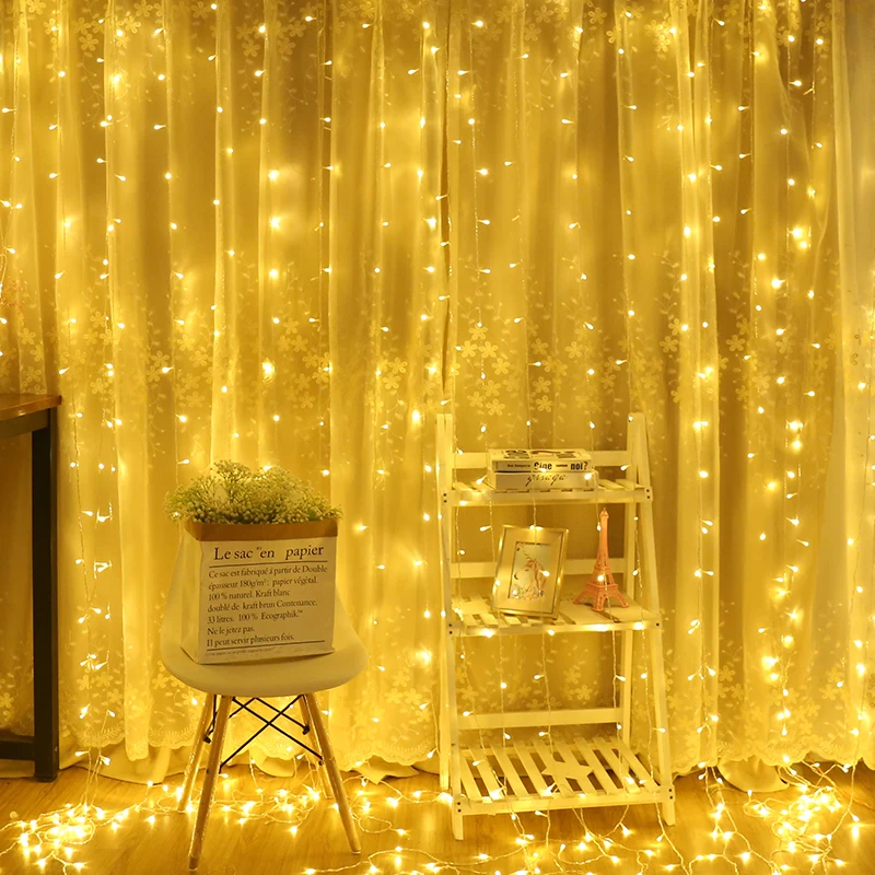 

2M 200 Led Icicle Led Garland Curtain Fairy String Light Strings Led Garland Christmas Light for Wedding Home Party Decoration