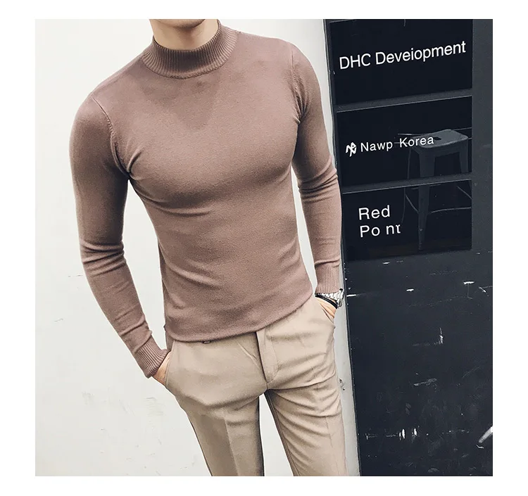 best sweaters for men MRMT 2022 Brand Autumn New Knitting Men's Sweater Pullover for Male Half High Collar  Sweater sweater crewneck