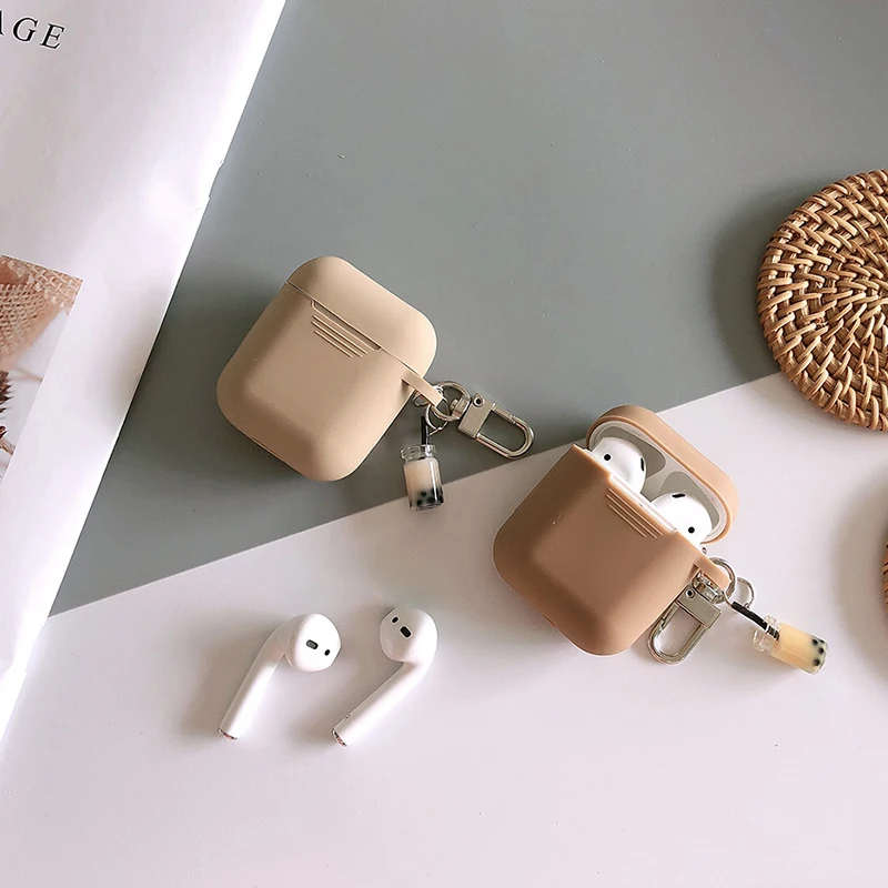 Милый молочный чай бутылка чехол для APPLE AirPods защитный силиконовый мягкий корпус