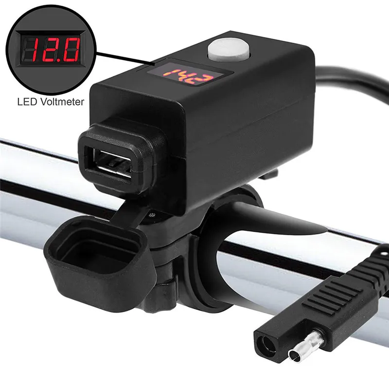 

USB Motorcycle Cigarette Lighter Socket Plug Waterproof Switch Motorcycle 12V Socket Motorbike Phone Charger Adapter