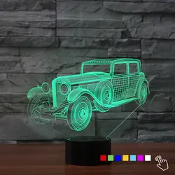 Классические антикварные автомобильные 3D цветные светодиодные лампы сенсорный ночник настольная лампа для мальчиков автомобилей