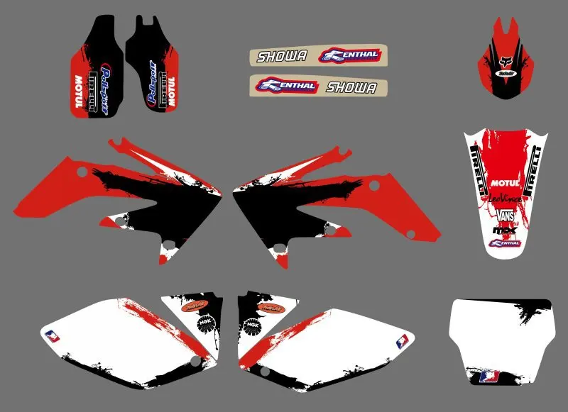 

0057 Power New Style TEAM GRAPHICS&BACKGROUNDS DECALS STICKERS Kits for Honda CRF250 CRF250R 2004 2005