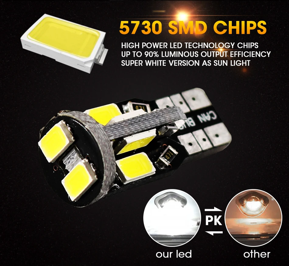 HLXG 20x T10 921 912 W16W Поворотная сигнальная лампа парковочная SMD DC лампа заднего тормоза 5730 светодиодный светильник для салона автомобиля T10 лампы заднего хода