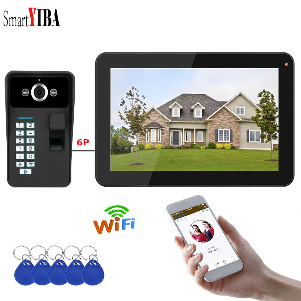 

SmartYIBA Apartment Intercom 9" HD 1000TVL Camera Wired /Wireless Wifi Video Door Phone Doorbell Intercom System Kit APP Control