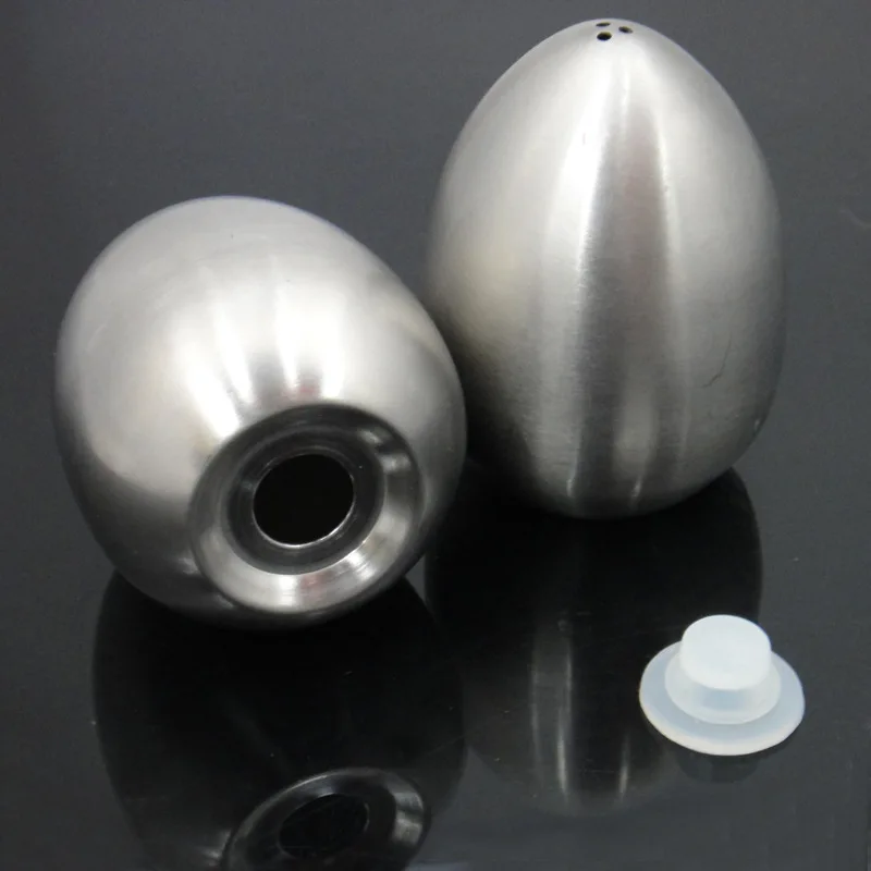Stainless Steel Egg-Shaped Salt Pepper Shaker 1 Pcs Table Server Kitchen Tool J2Y seasoning jar,salt shaker,spices bottle,salt pepper shakers