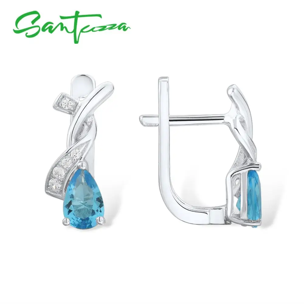 Женские серебряные сережки SANTUZZA из серебра 925 пробы с кубическим цирконием и