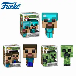 Funko Pop Аниме игра Minecraft-creoper STEVE #322 STEVE IN чехол с бриллиантами фигурка коллекция моделей Игрушек подарки для детей