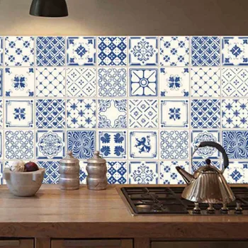 

20Pcs Simulation Tile Simple Europe Style Home Paste Wall Stickers DIY Waterproof Oil-proof Tile For Bathroom Kitchen Stickers