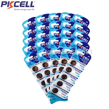 

25Card 125Pcs PKCELL Bateria CR2032 3V Lithium Button Battery BR2032 DL2032 ECR2032 CR 2032 Lithium Batteries