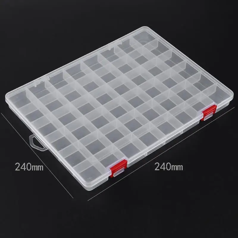 Plastic Storage Box 48 Compartment Bin Container Beads Earring Tackle Jewelry 