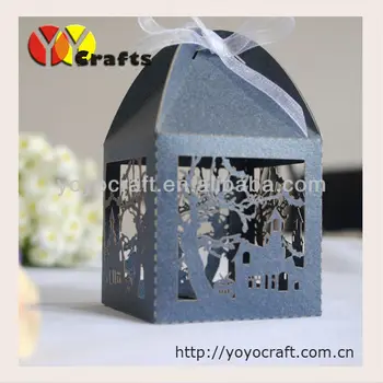 

free shipping laser cut in various color customizable OEM available decorative paper halloween favour candy boxes