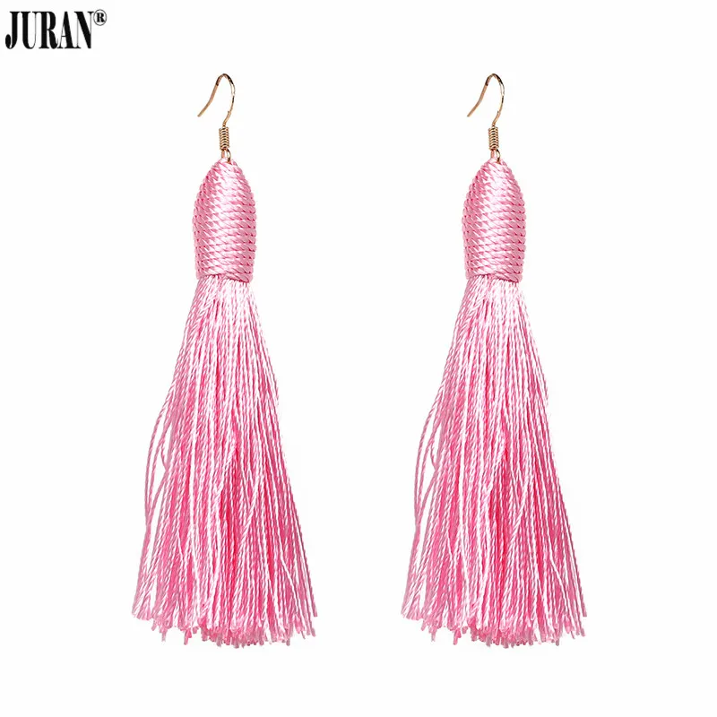 Юран Мода прекрасный розовый Кисточки из бахромы Серьги Женские туфли 5 Цветов