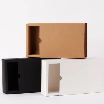 

new black craft white cardboard kraft drawer paper boxes big nougat packaging for wedding party gift