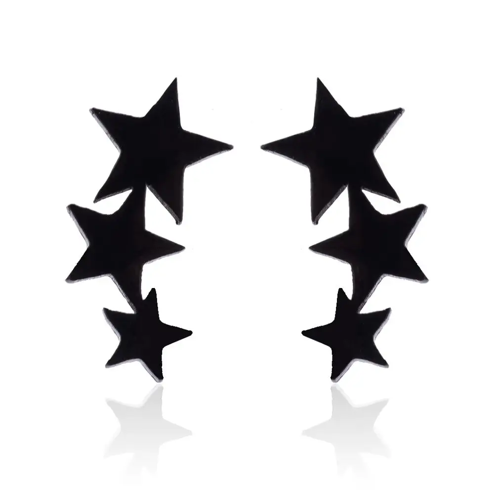 Браслеты Yiustar для девочек, браслет из нержавеющей стали с Луной и звездой для женщин, ювелирные изделия для девочек, детская бижутерия, очаровательные, красивые, элегантные, Joyeria - Окраска металла: Black Star