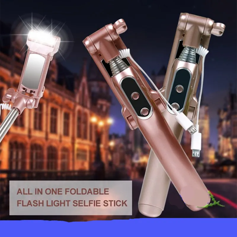  Bluetooth Selfie Stick Extendable Handheld Monopod W Filling LED Light for Samsung Galaxy A3 A5 A7 