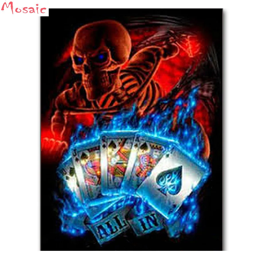

Halloween gift,5D Diamond Painting Cross Stitch Diy Diamond Embroidery,skull,terror,Square Diamond Mosaic Needlework