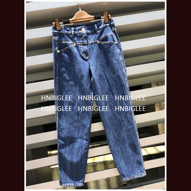

2019 new women's jeans casual retro fashion old classic jeans trousers