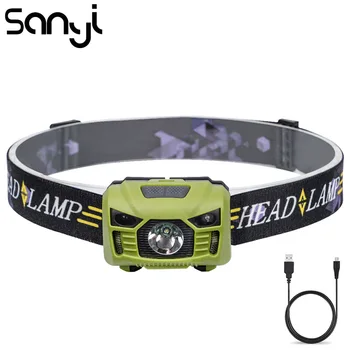 

SANYI USB Rechargeable LED inductive Headlamp Body Motion Sensor Bicycle Head Torch Light Outdoor Camping Fishing