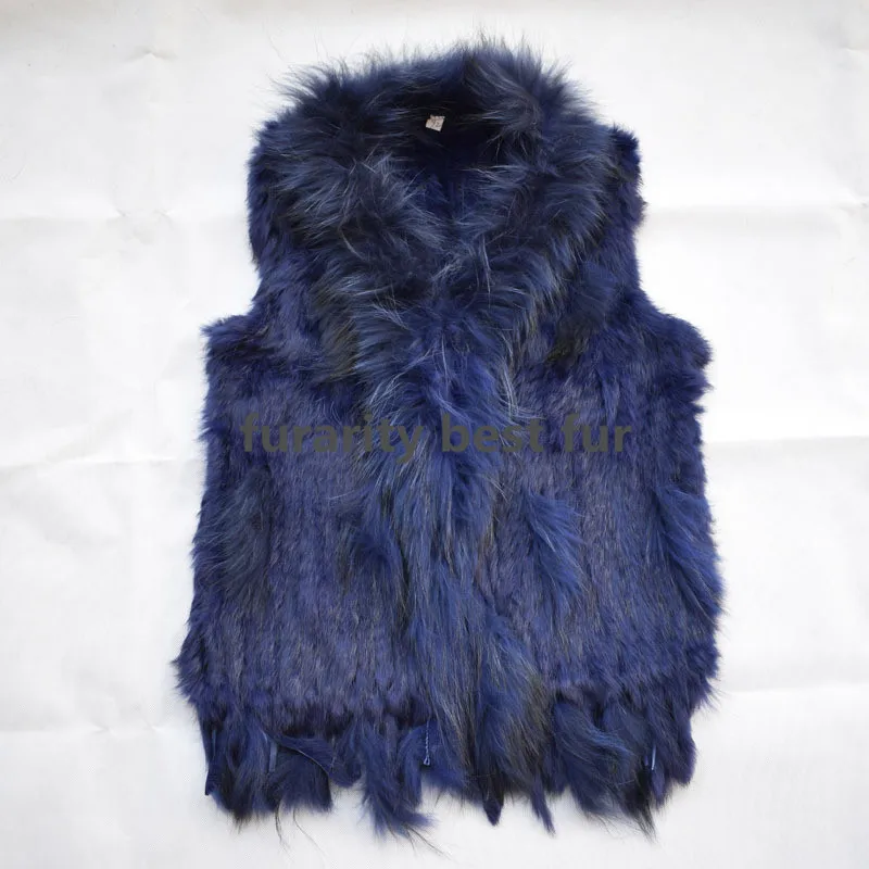Женский жилет из кроличьего меха вязаный без рукавов 27 цветов SF0047|rabbit fur vest|knitted