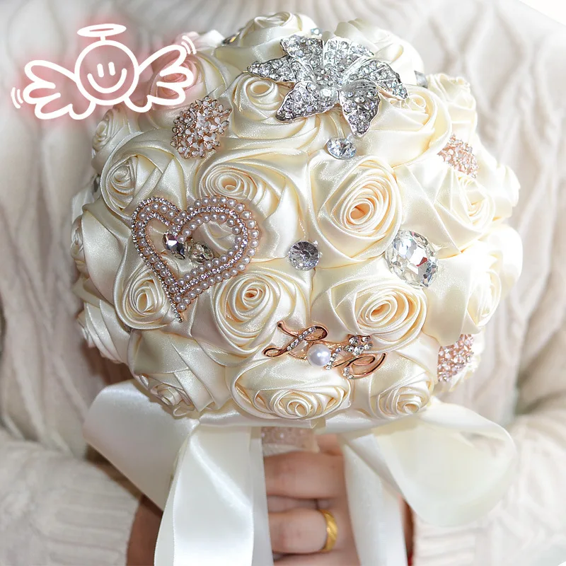 JaneVini 2018 бордовый искусственного кристалла жемчугом Свадебные букеты атласные розы элегантные свадебные букеты цветов Whote для свадьбы