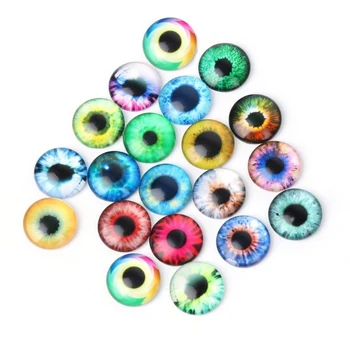

20PCS/Bag Glass Doll Accessories Round Eyes Stickers Toy Fitting Handmade Eyeballs Decal Random Color 10/15/20MM Fashion Cute