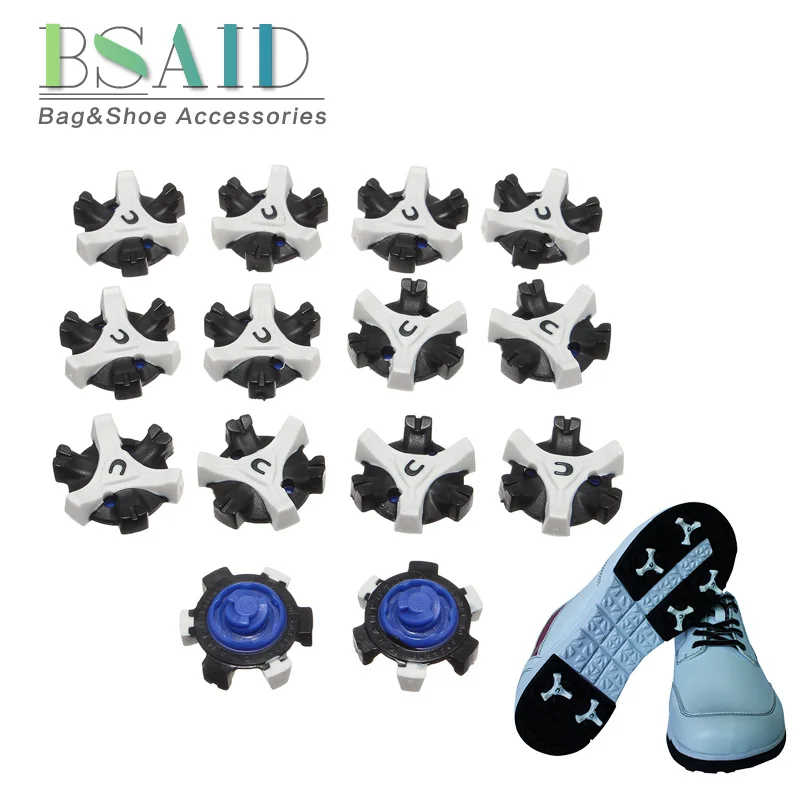 BSAID 14pcs/lot TPR Golf Shoes Spikes Non-slip Replaceable Studs Cleats Screw Pins Fast Twist Spikes Golf Practice Accessories