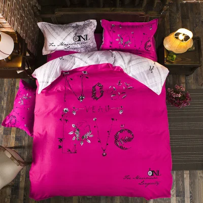 

Wholesale High Quality Duvet Cover 3/4 pcs Twin Full Queen Size Set of Bed Linen Luxury Bedding Set Floral Bed Linen Bedclothes