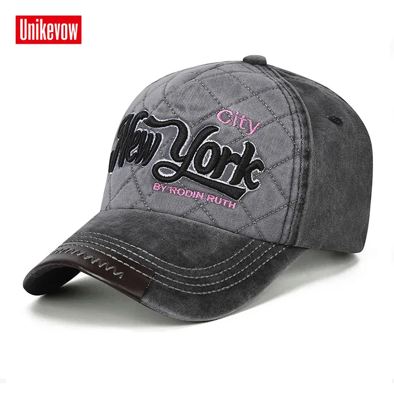 UNIKEVOW бейсболка в Европейском стиле 100% хлопок Нью Йорк emboridery Кепка для мужчин и