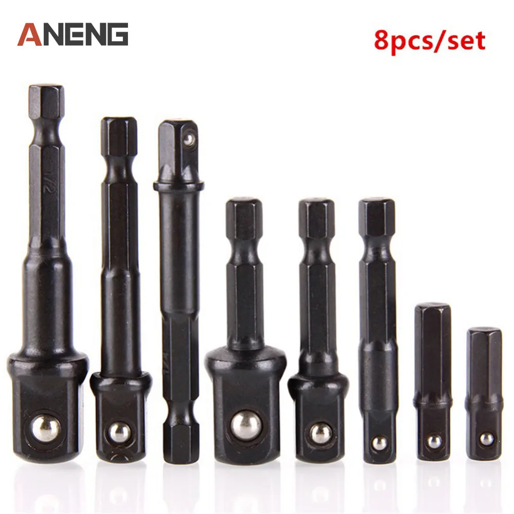 

5/8pcs 1/4 Hex Shank Power Screwdriver Driver Socket Bit Adapter Drill Nut Driver Power Extension Bar Wrench Adapter