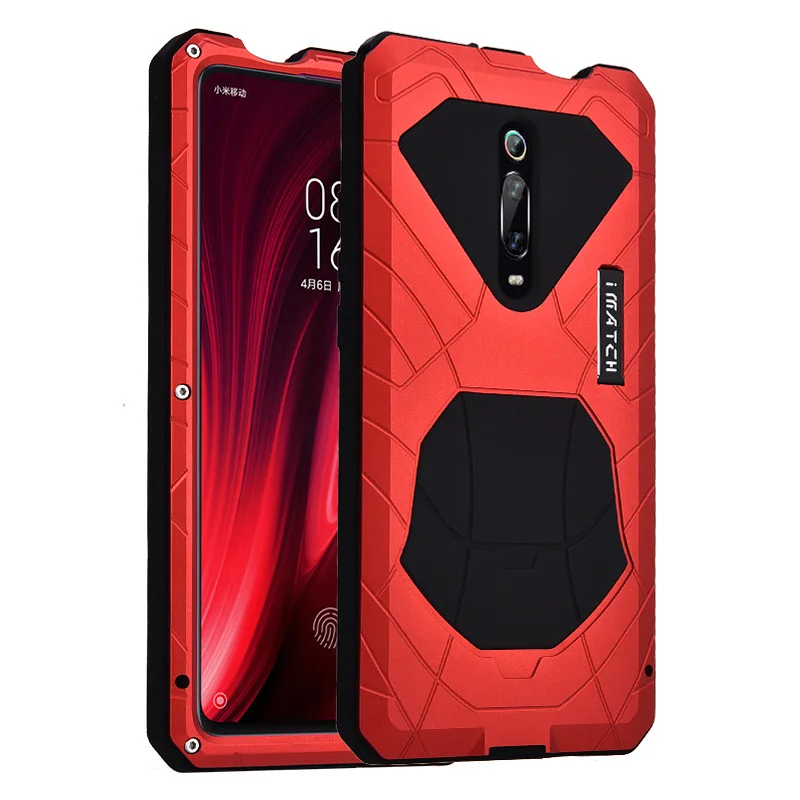 Daily Waterproof Case For Xiaomi Mi 9T Mi9T Pro/ Redmi K20 K20 Pro Shockproof Heavy Duty Tank Silicone Aluminum Metal Cover Case - Цвет: Красный