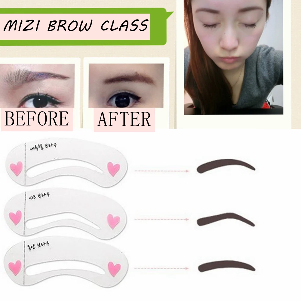 3 шт. многоразовые трафареты для ухода макияж формирование Крышка рук Рисунок