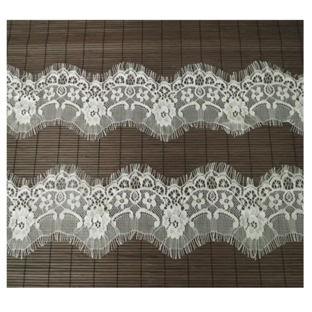 3 Yards Eyelash Lace Trim Ribbon DIY Accessory Floral Sewing Dress Home Decoration 