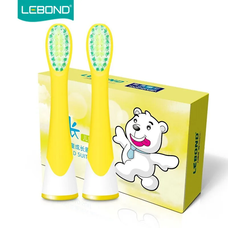 

LEBOND Sonic Toothbrush Head Yellow Brush Head Dupont For Children Care Mini 2 Pcs Electric Toothbrush Small