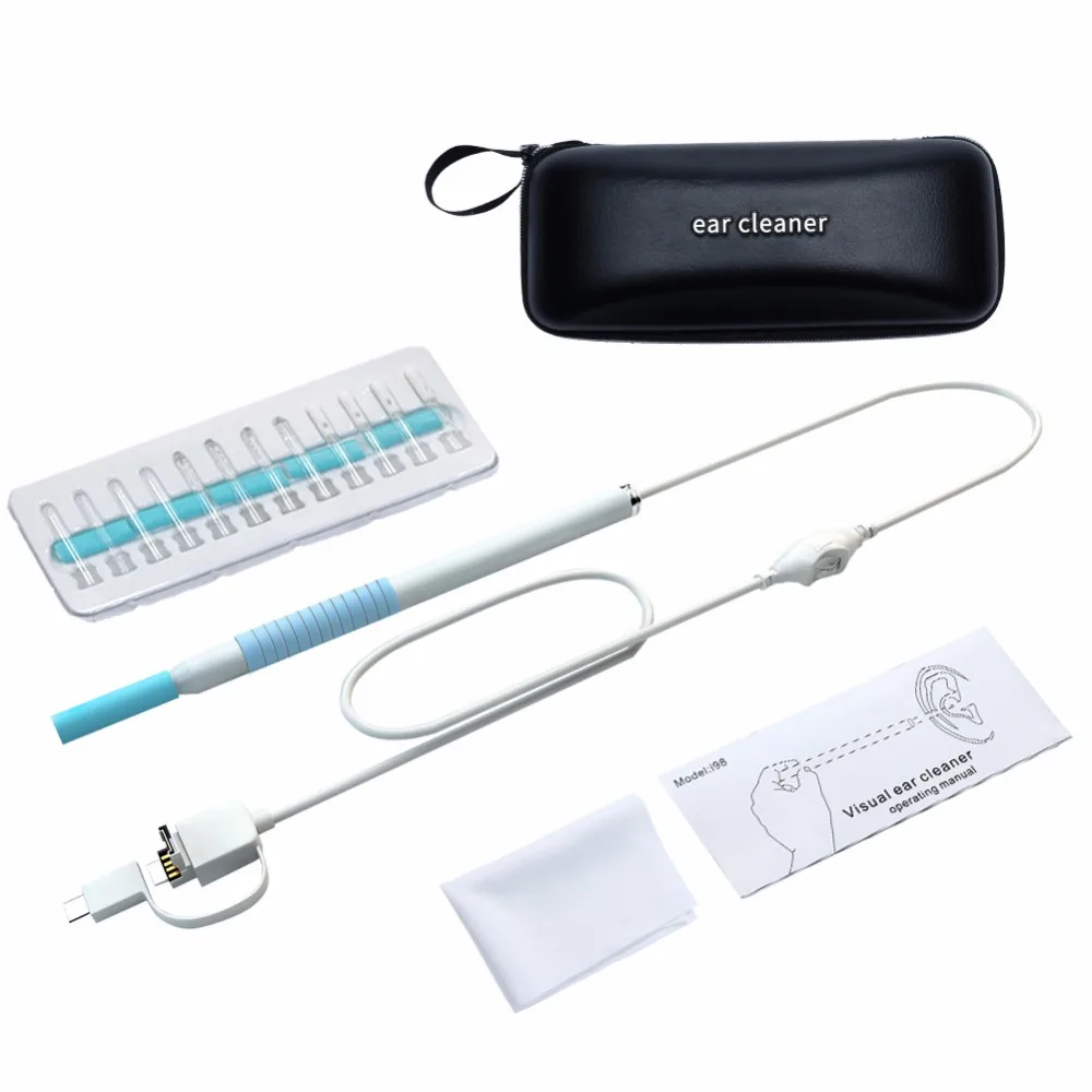 

3 in 1 HD Visual Ear Cleaning Endoscope Spoon Android PC Ear Pick Tool USB 5.5mm Mini Camera Borescope Health Care Otoscope