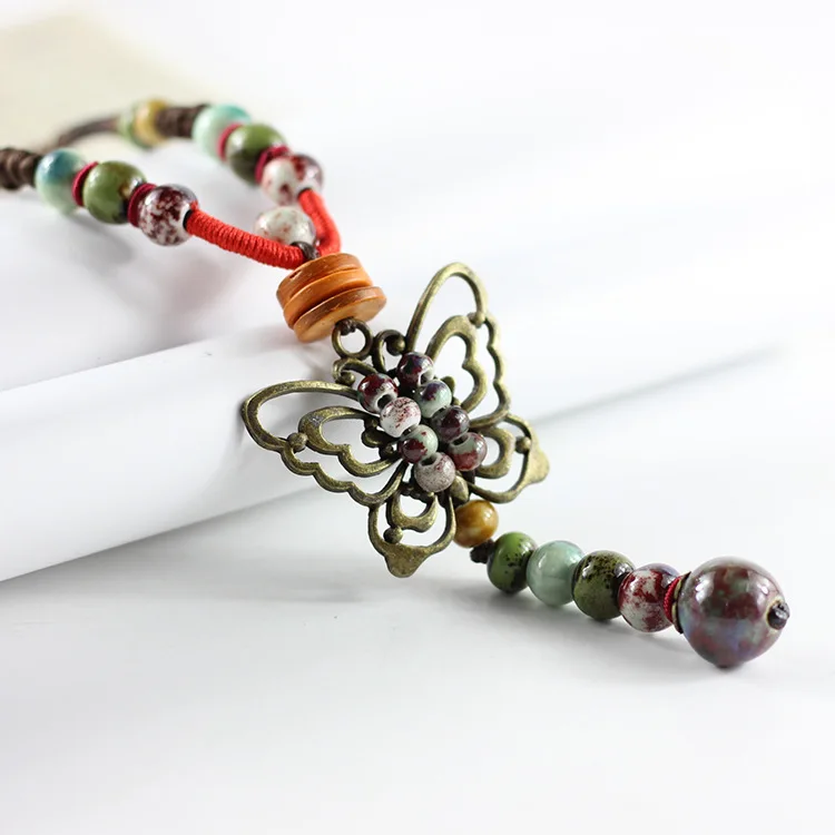 2018 Hot Fashion Handmade Ceramic String Beads long Strand Necklace Tassel Pendant Jewelry For Women New | Украшения и аксессуары