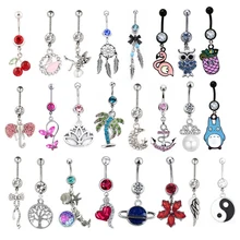 1 шт., новинка, стразы из нержавеющей стали, серьги в пупок, пирсинг, болтаются, пупок, пупка, штанга, кольца, модные ювелирные изделия