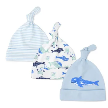 

2018 Hot Sale 3pcs/lot Knot Baby Hats 100% Cotton Printed Lovely Soft Baby Hats&Caps for 0-6 Months Toddlers Newborn