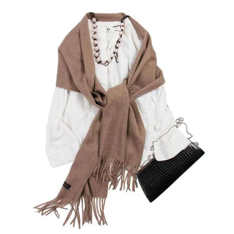 Зимний кашемировый шарф для женщин, новинка, средний серый толстый теплый роскошный кашемировый шарф Пашмина для женщин, высокое качество