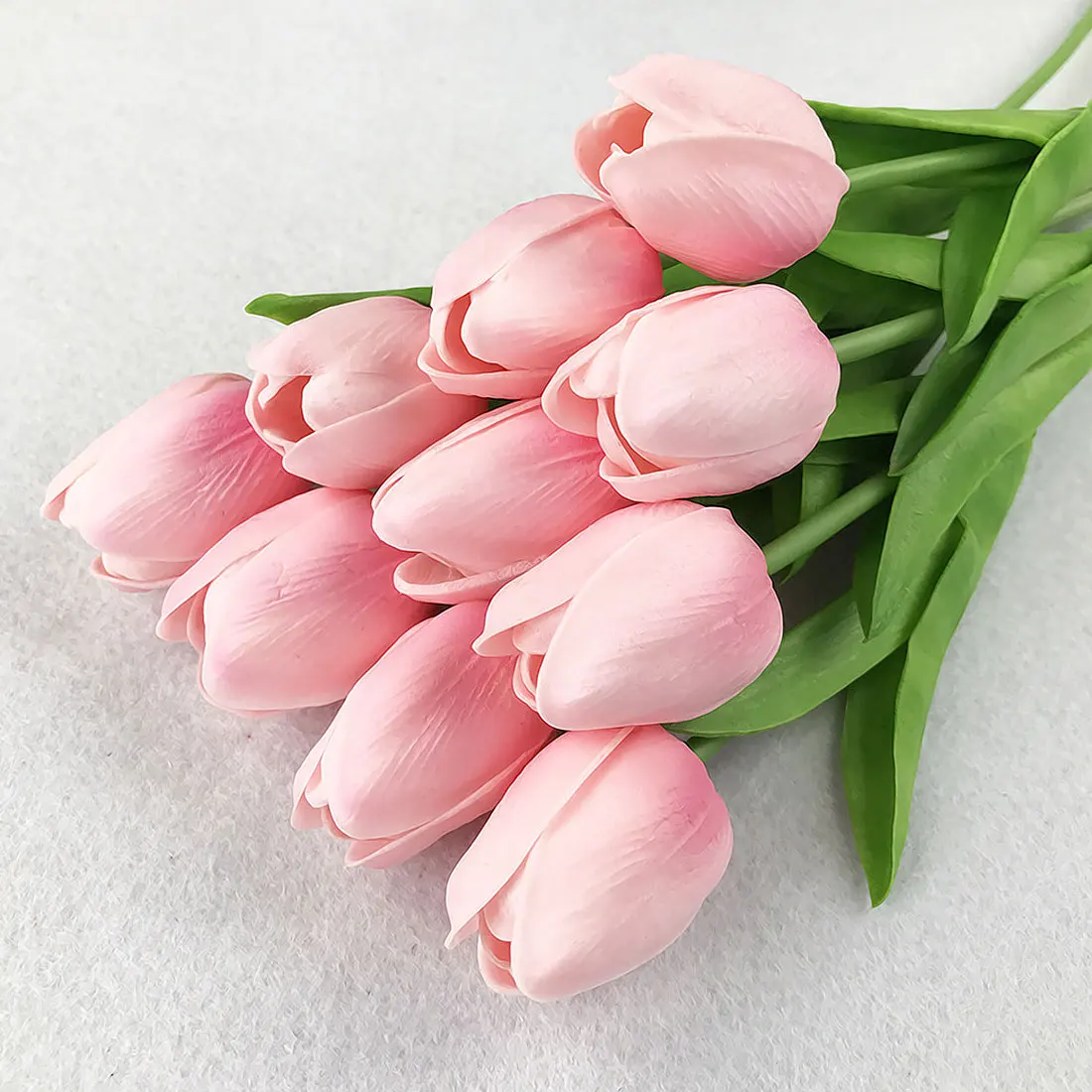 Искусственные шелковые цветы из ПУ тюльпана, свадебные цветы, букет из искусственного шелка, вечерние украшения для дома - Цвет: Pink