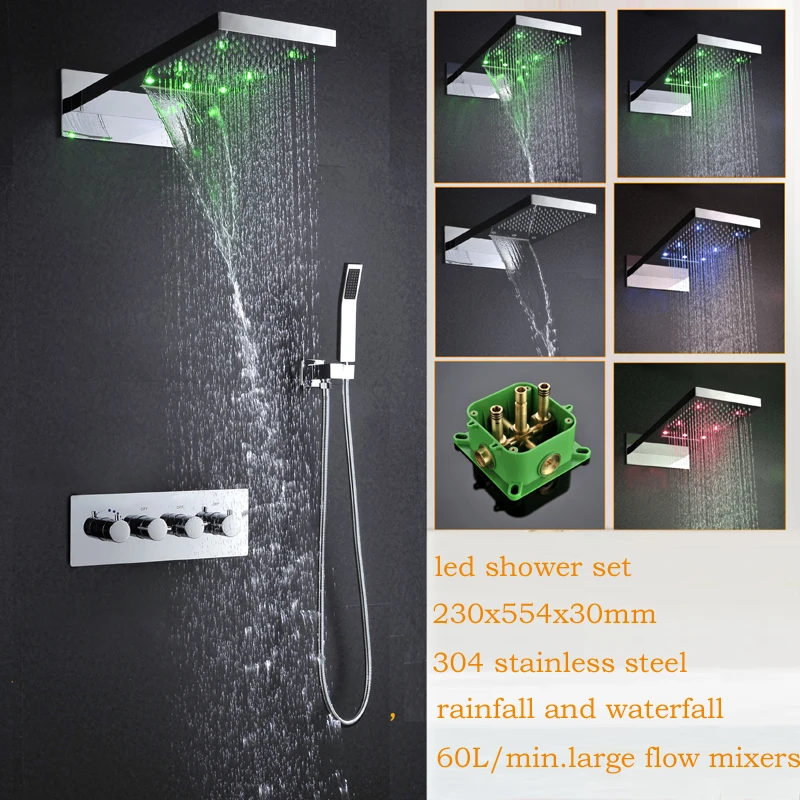 Buy multiple function 230x554x30mm concealed rainfall