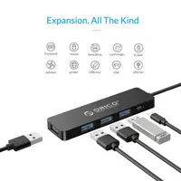 מחשב נייד Orico High Speed 4 יציאות USB Hub USB3.0 יציאת USB מיקרו נמל HUB טעינה Hub מפצל USB עבור Tablet PC מחשב נייד Macbook Air של אפל (5)