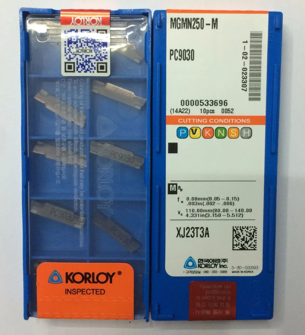 Hot sale Korloy carbide inserts MGMN250 M PC9030 grooving inserts