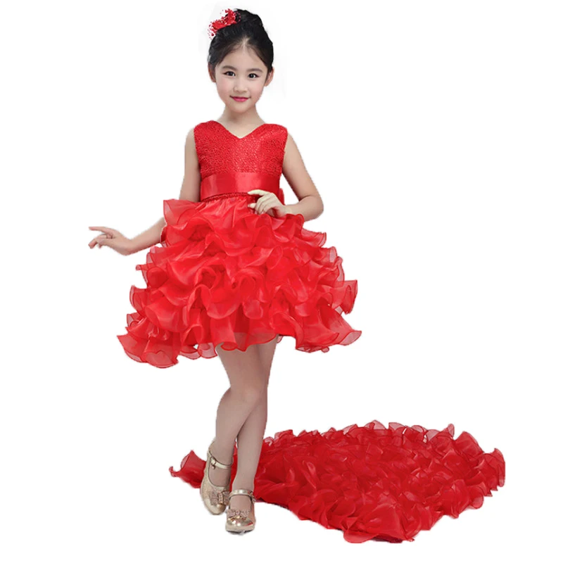 

Christmas clothing Princess Flower tutu dress Children girl dress For Wedding teenager Party Prom Dresses