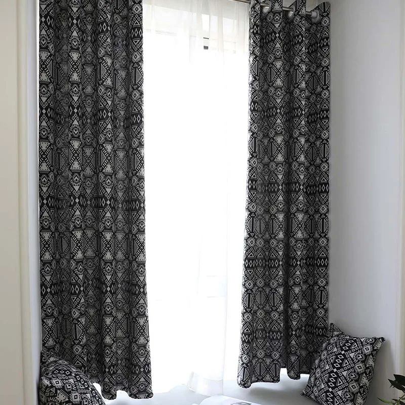 

Creative Modern Geometric Print Blackout Curtain for Livingroom Bedroom Home Decor Shading Window Treatment Drape Blind Cortina